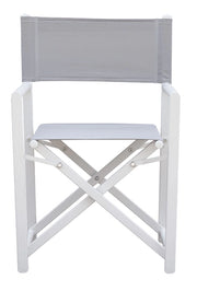 Sedia da regista Paros in alluminio e textilene Greenwood Colore: Bianco e grigio chiaro, Materiale: Alluminio