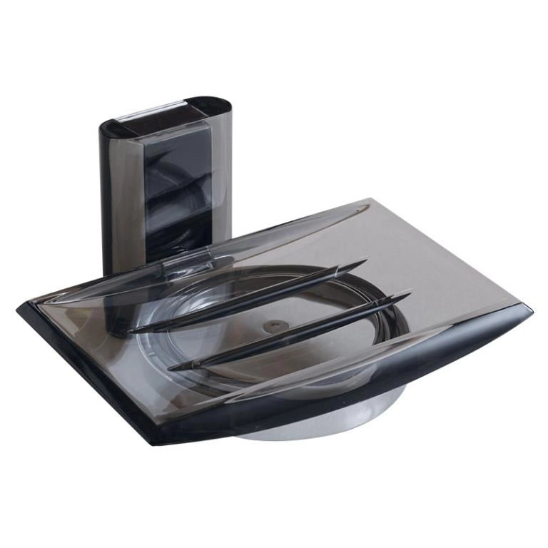 Portasapone da parete bagno muro in abs grigio eliplast