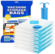 Set di Borse per Vacuum 16 pezzi 60 x 40 cm - Borse di Riciclo - Risparmio di Spazio - Conservazione dell'Abbigliamento - Materiale Solido e Duraturo