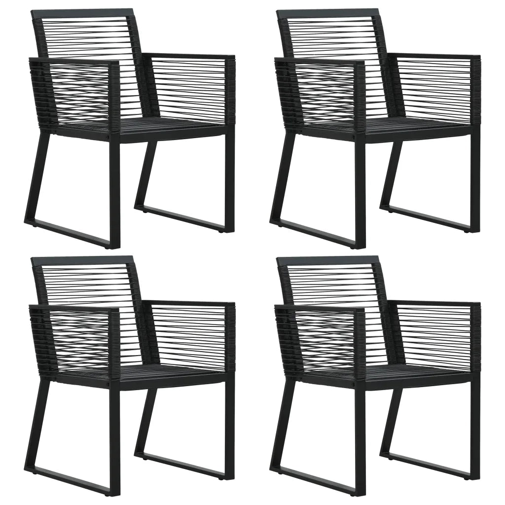 Set da Pranzo da Giardino 5 pz in Rattan PVC Nero 3058285