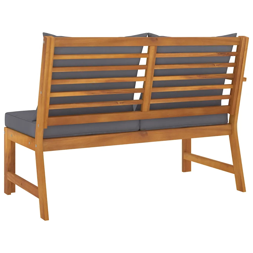 Panchina da Giardino | Panca da Giardino 114,5cm con Cuscino Grigio Massello di Acacia