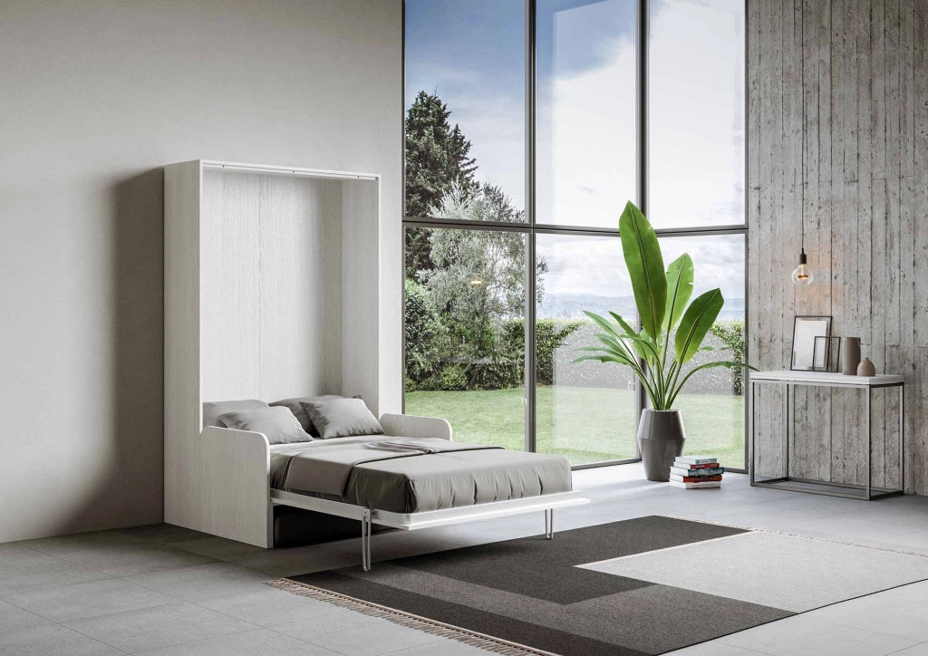 Letto 120 Sofà Kentaro verticale a scomparsa Bianco Frassino