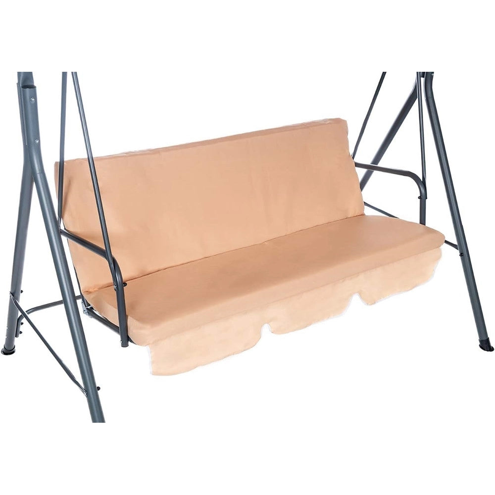 Trade Shop - Dondolo Altalena 3 Posti Con Tetto Parasole Regolabile Per Giardino Terrazzo Beige 349005 -