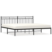 Letto matrimoniale | Letto per adulti | Giroletto con Testiera in Metallo Nero 193x203 cm