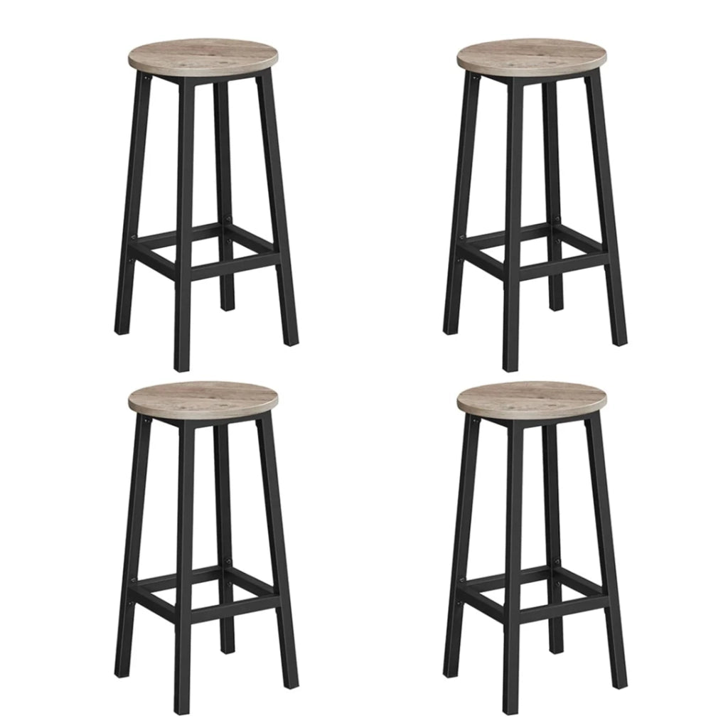 Set di 3 sgabelli da bar sedute da cucina struttura in acciaio altezza 65 cm montaggio facile stile industriale beige 12_0007764