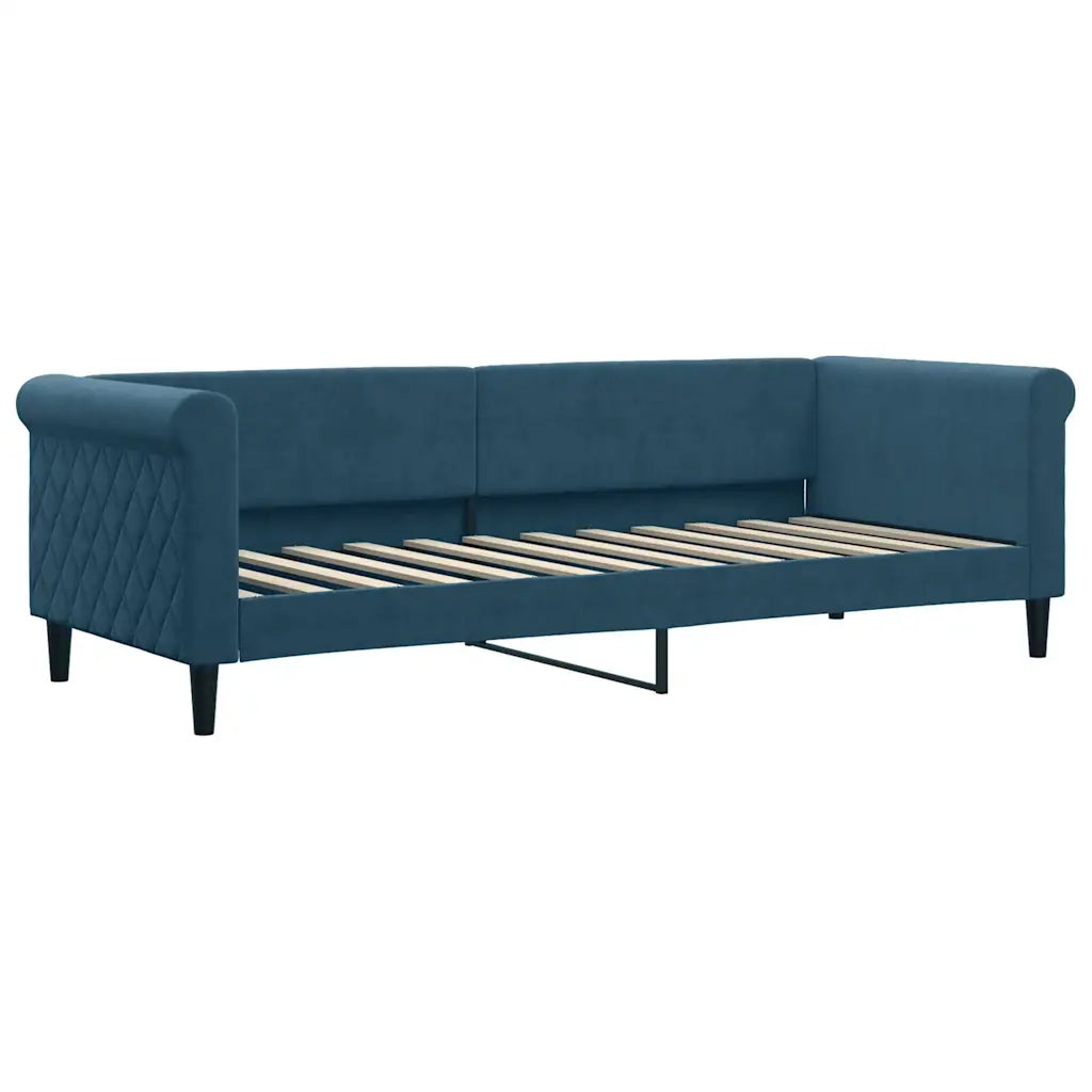 Divano Letto Estraibile con Cassetti Blu 80x200 cm in Velluto 3197835