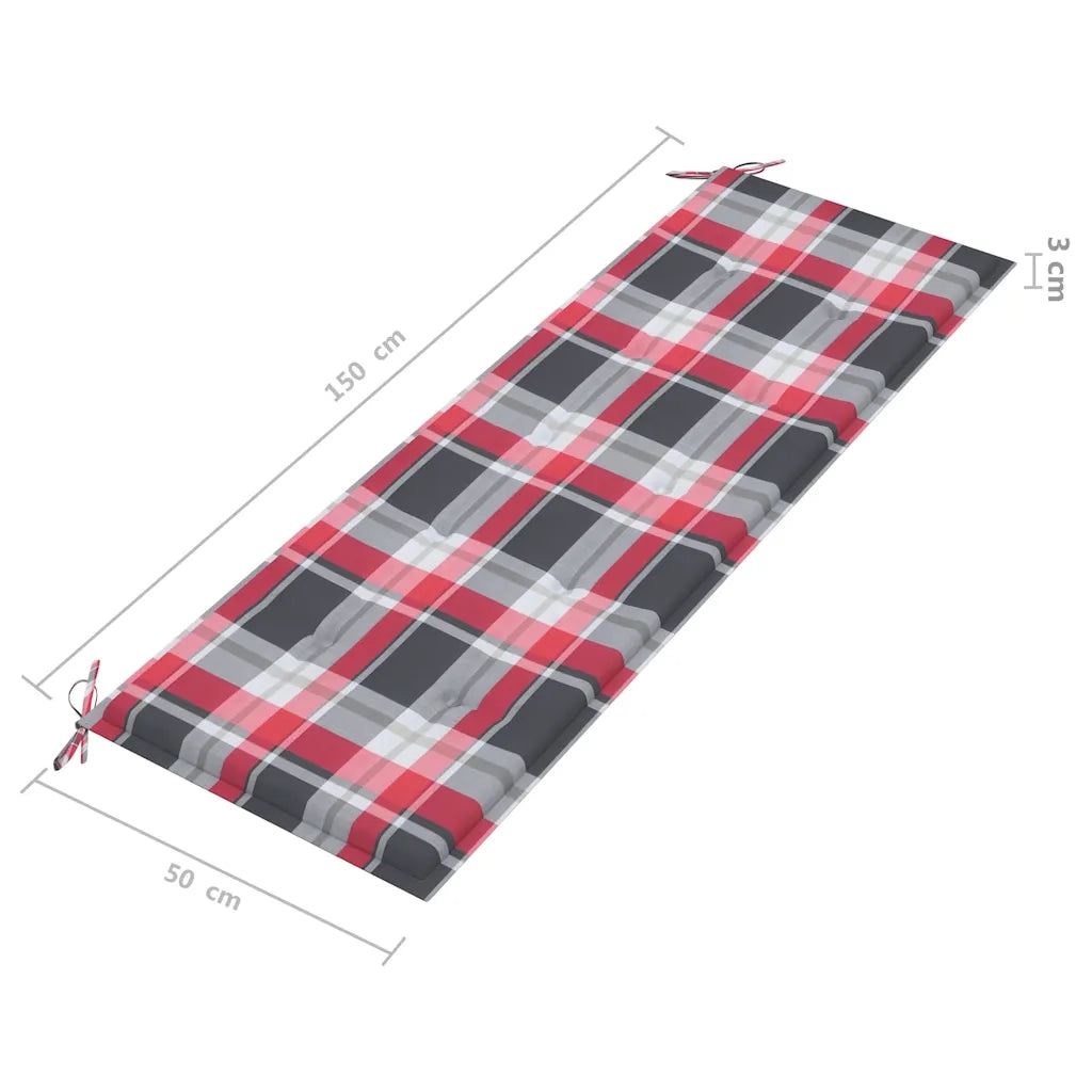 Panchina da Giardino 3 Posti e Cuscino 150cm Massello Eucalipto 3061009