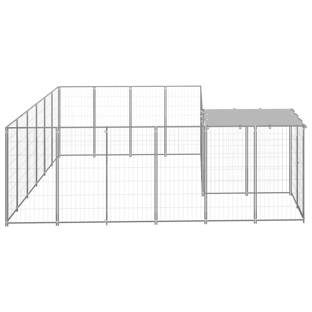 Gabbia per animali da esterno per cani recinto per animali argento 8,47 m² acciaio 02_0000304