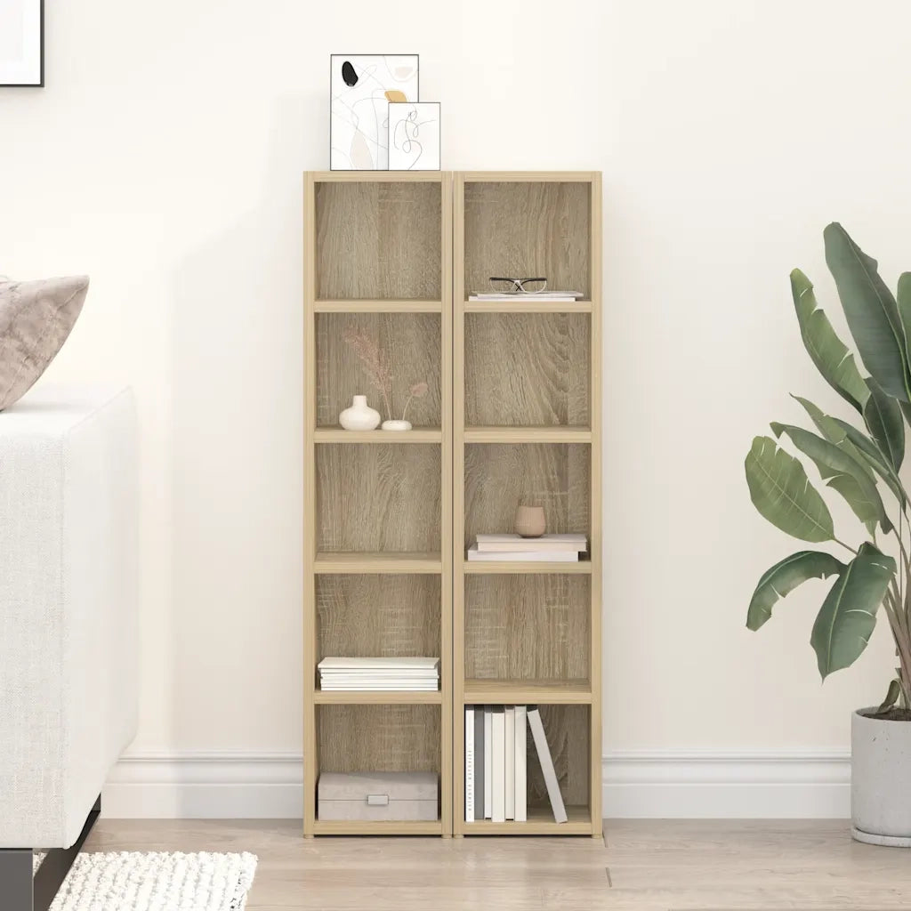 Mobili Porta CD 2pz Rovere Sonoma 21x16x93,5 Legno Multistrato 802699