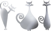 Decal per Parete Cartoon Gatto-Forma per Ambiente Casa Soggiorno Camera da Letto - Argento - Miglioramento di un Immobile di Proprietà.