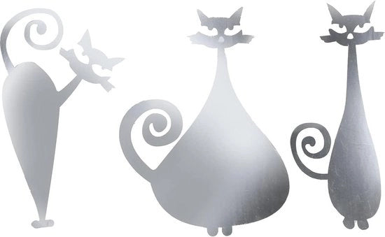 Decal per Parete Cartoon Gatto-Forma per Ambiente Casa Soggiorno Camera da Letto - Argento - Miglioramento di un Immobile di Proprietà.