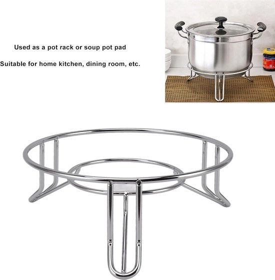 Sostegno per Pad di Cottura in Acciaio Inossidabile a Forma Rotonda con Isolamento Termico per Tavola da Cucina
