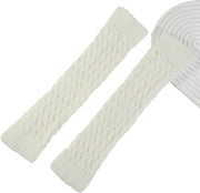 2 Pair di calze caldi e versatili, calzettoni per gambe, calze elastiche a maglia calda, calzettoni riscaldanti, calzettoni per piedi, adatti per abbigliamento interno ed esterno, 40*8cm, bianchi