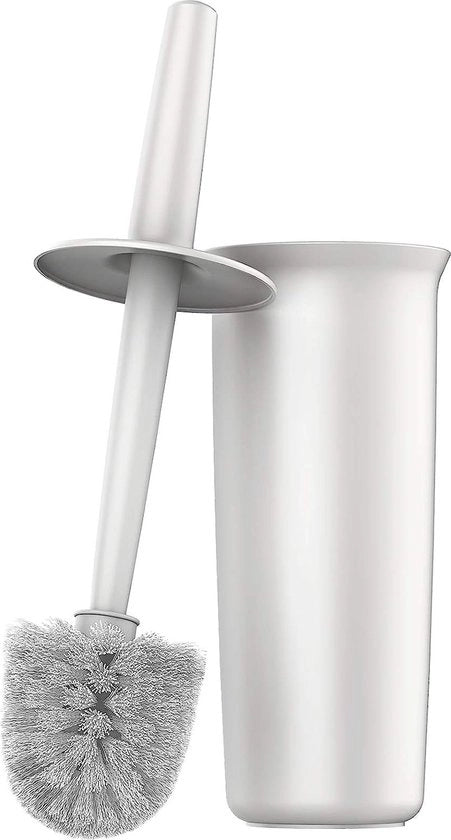Set di spazzole per il bagno con asta per la pulizia della toilette, bianco, 1 confezione
