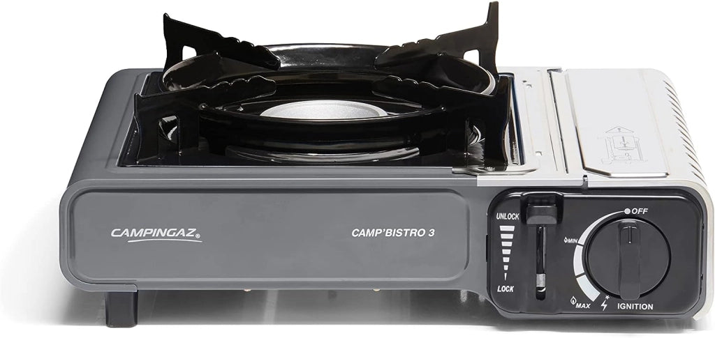 Campingaz camp bistro 3 fuochi, a fiamma singola, fornello da campeggio, potenza 2.200 watt, fornello outdoor compatto, inclusa pratica valigetta per trasporto
