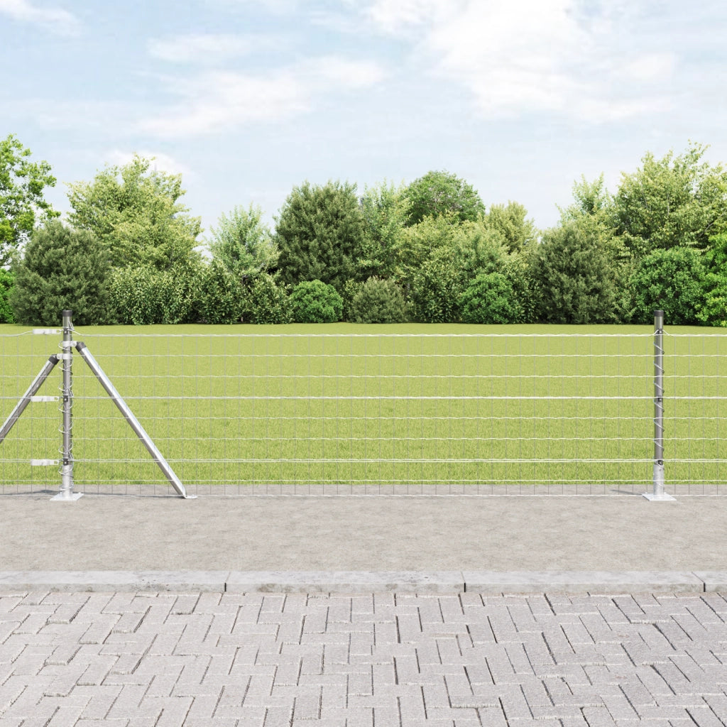 Recinto Euro con 7 pali flangiati 0.6x10 m Acciaio zincato
