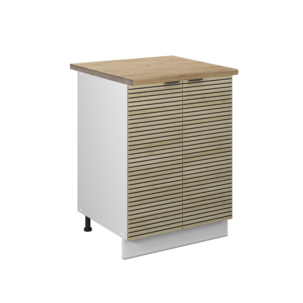 Mobiletto base cucina Fame-Line Pannello in quercia/Bianco 60 cm, PL Rovere Vicco