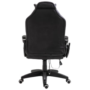 Sedia da Gaming Ergonomica Massaggiante Riscaldante in Similpelle  Nera