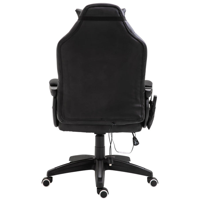 Sedia da Gaming Ergonomica Massaggiante Riscaldante in Similpelle  Nera