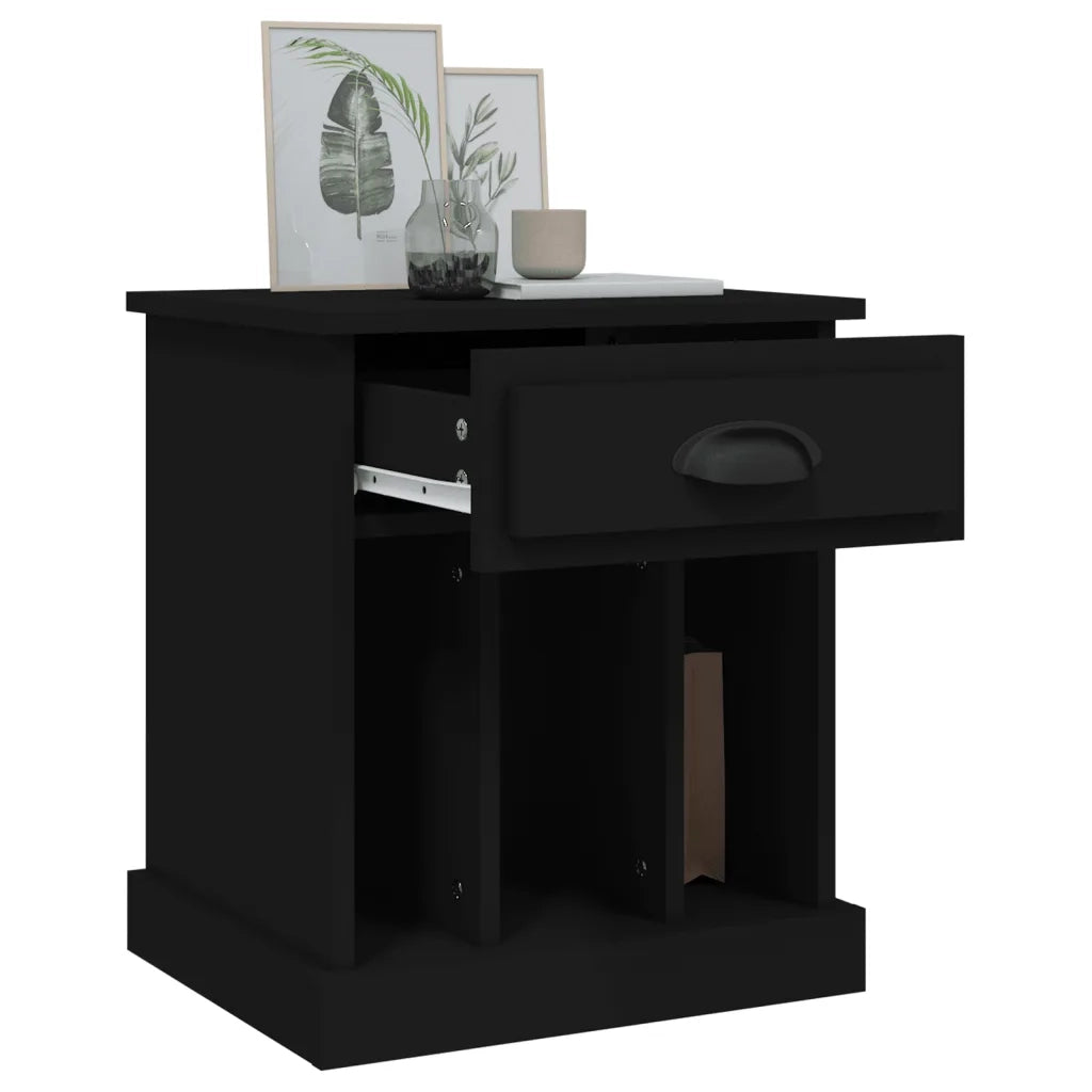 Comodini 2 pz-Set di 2 Tavolino da notte Neri 43x36x50 cm