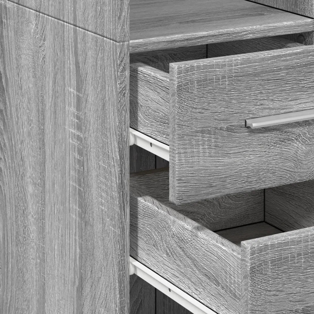 Credenza Grigio Sonoma 50x42,5x185 cm in Legno Multistrato