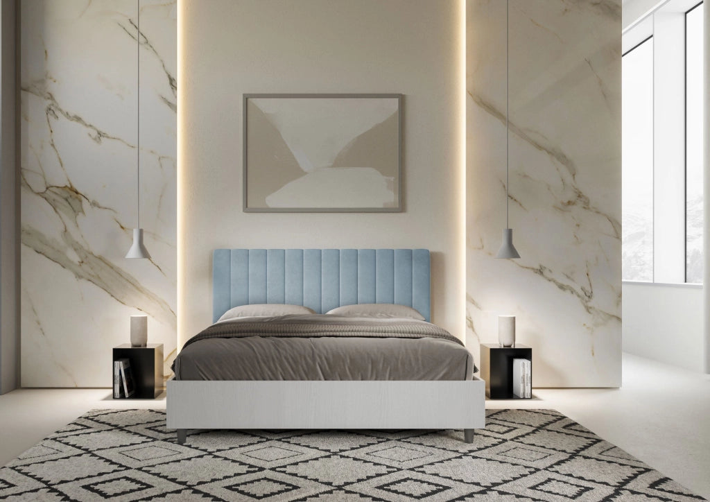 Letto Matrimoniale 160x190 cm Senza Rete Kaia Azzurro