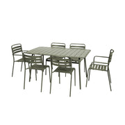 Set tavolo da giardino pieghevole in acciaio con 2 poltrone e 4 sedie,