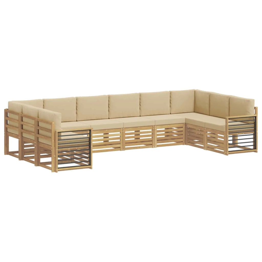 Set divano sezionale 10 pcs Bianco e Beige 363 x 187,5 x 73 cm 3392598