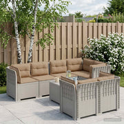 Divano 7 Posti da Giardino con Cuscini Aspetto Rattan PP Bianco 3444168