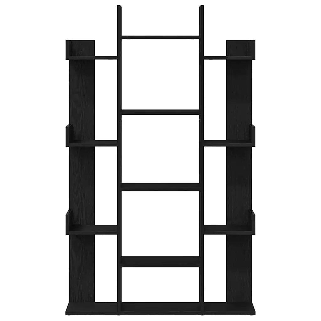 Libreria-Scaffale per Libri-Mobile di Stoccaggio Rovere Nero 86 x 25,5 x 140 cm Legno multistrato