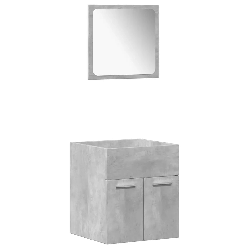 Set Mobili da Bagno 4 pz Grigio Cemento in Legno Multistrato 3324873