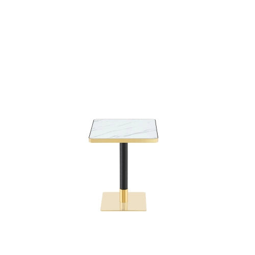 Tavolo da pranzo 60x60 cm bianco MDF e metallo - per 2-4 persone