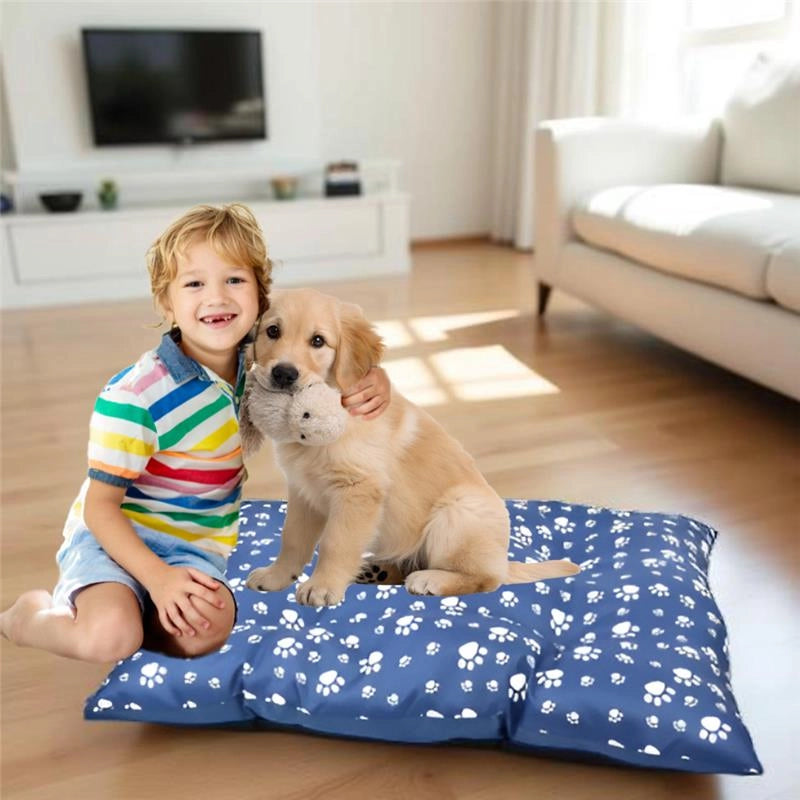 OPTIMO CUCCIA CON MORBIDO CUSCINO INTEGRATO BOMBER CON TEXTURE ZAMPETTE 80X50 CM CON CORDA 38 CM - ASSORTITO