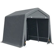 Tendone Garage per Auto, Moto e Attrezzi in Metallo e Tessuto PE, 280x240x240cm, Grigio