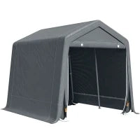 Tendone Garage per Auto, Moto e Attrezzi in Metallo e Tessuto PE, 280x240x240cm, Grigio