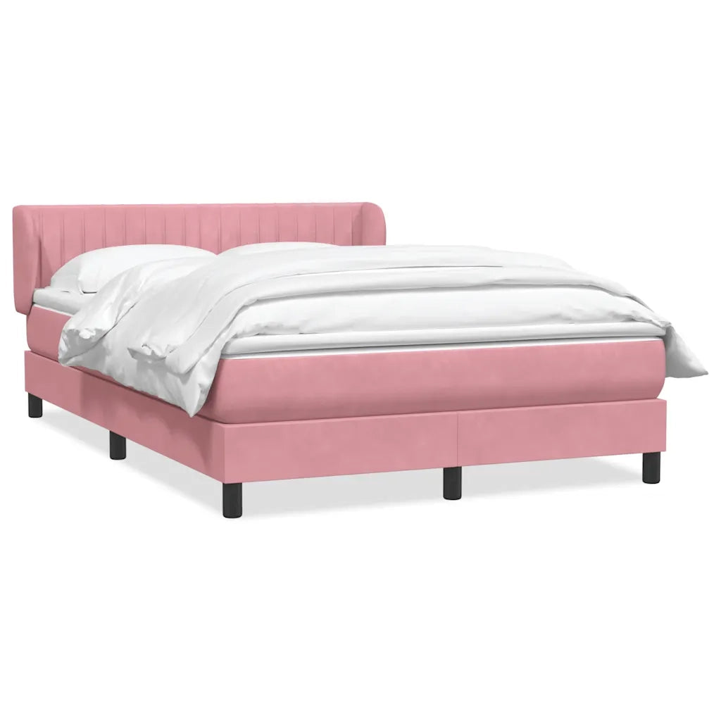 Giroletto a Molle con Materasso Rosa 140x220 cm in Velluto 3317738