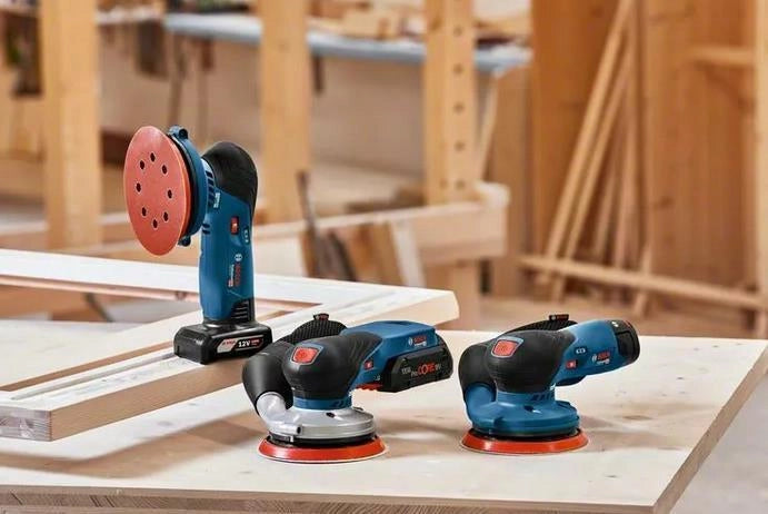 Bosch 0 601 372 100 GEX 12V-125 Professional Levigatrice rotoorbitale a batteria 12 V 10000 giri-min Velcro colore Nero Blu Rosso