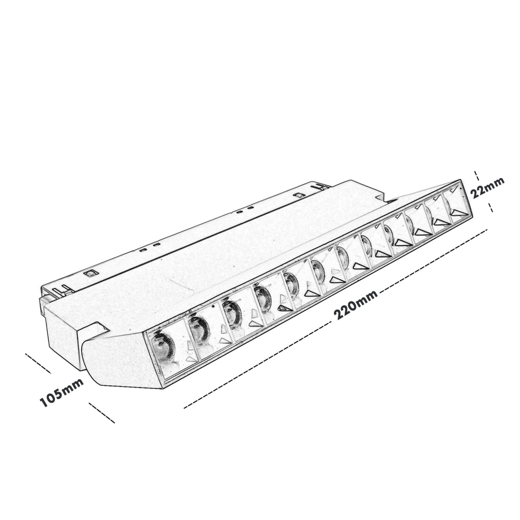 Faretto LED track binario magnetico 48v 12W luce orientabile per ufficio Dimmerabile luce CCT 3000K 4000K 6400K