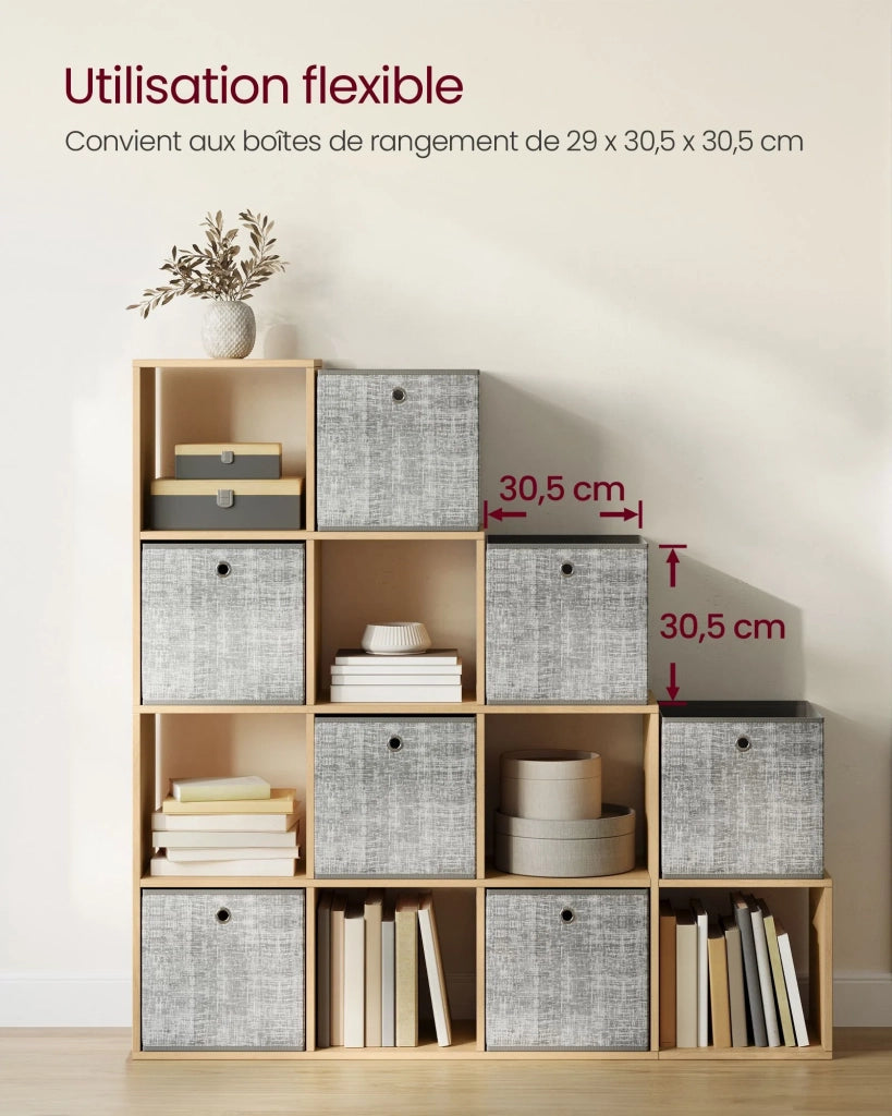 Scaffale a scala mobile contenitore con 6 scomparti per libreria soggiorno camera da letto beige 12_0005765