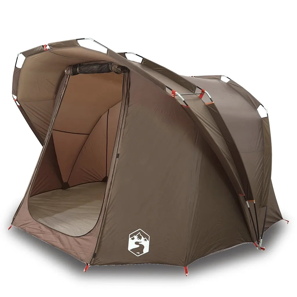 Tenda da Pesca per 4 Persone-Tenda da campeggio Marrone Impermeabile 291593