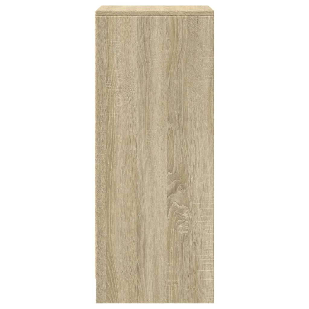 Buffet credenza cassettiera mobiletto mobile contenitore organizer per cucina soggiorno salotto con illuminazione a LED finitura rovere Sonoma 42,5 x 34 x 85 cm legno ingegnerizzato marrone 02_0029796