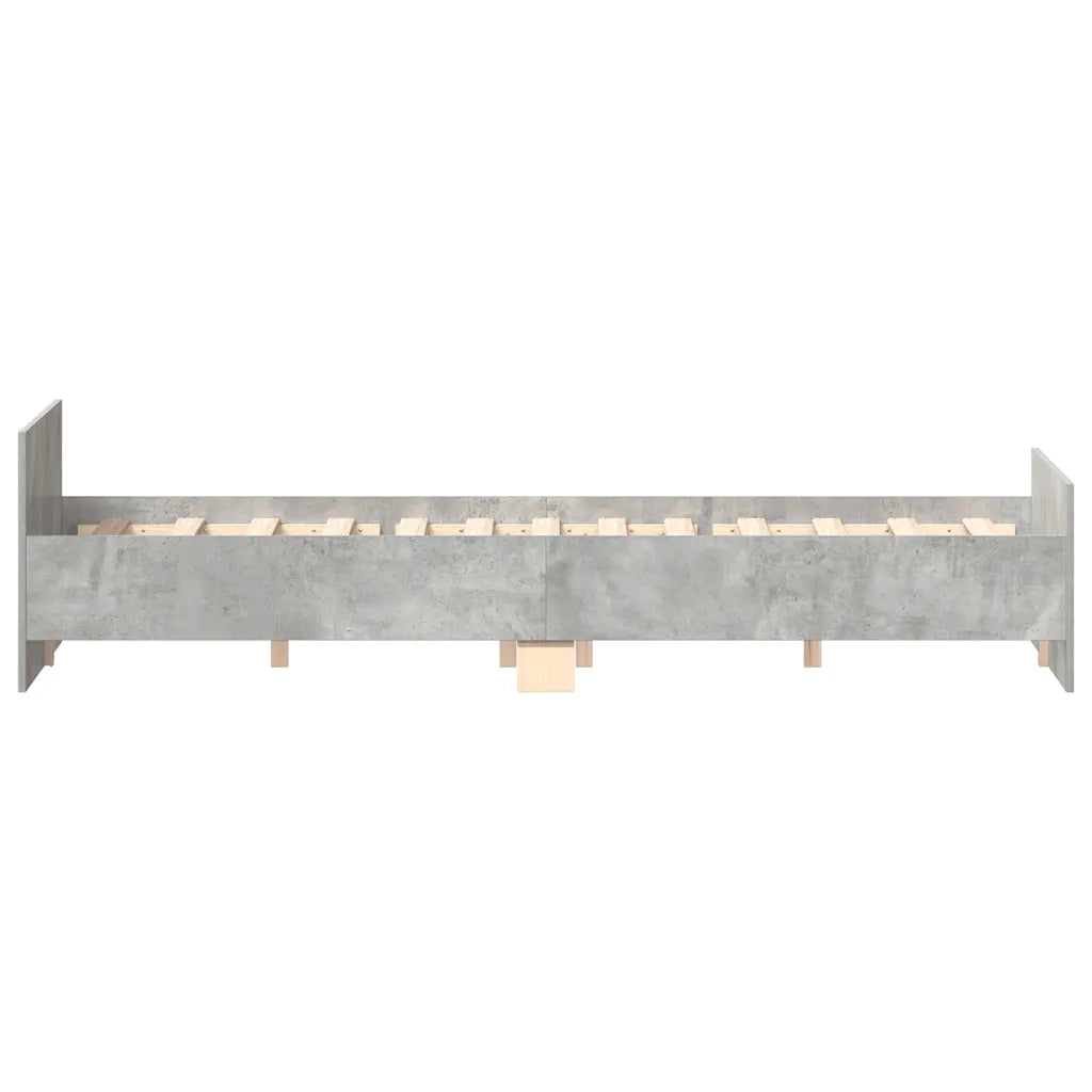 Giroletto con Testiera e Pediera-Struttura Letto Grigio Cemento 140x200 cm