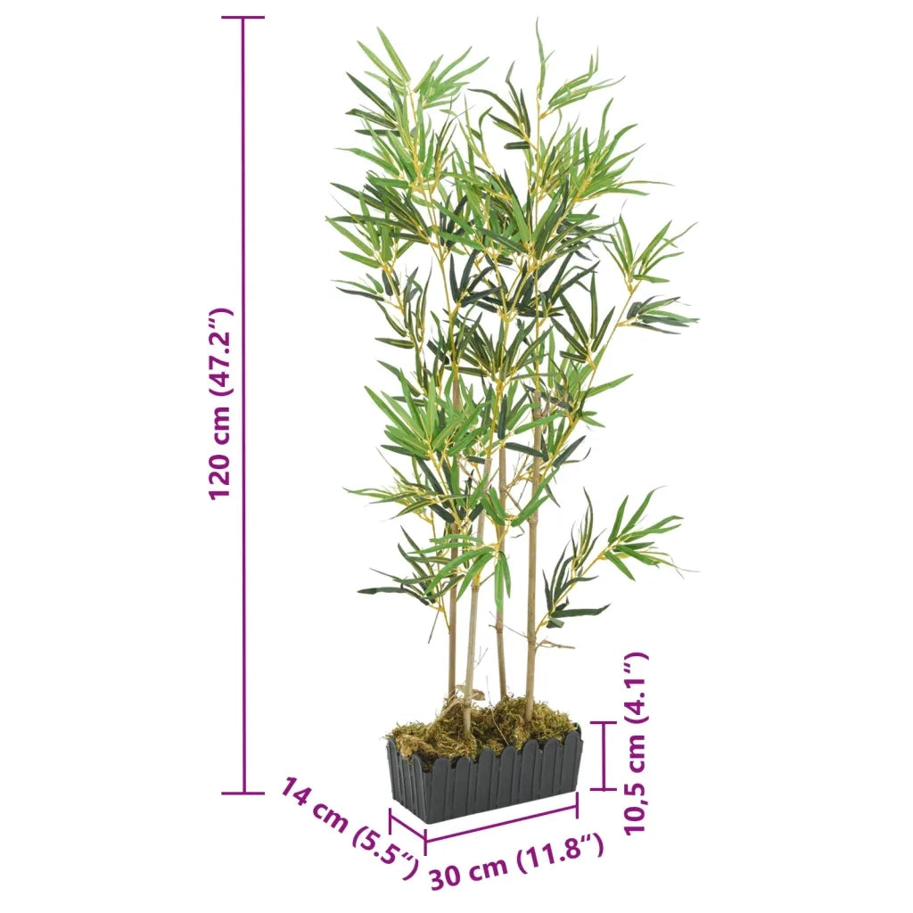 Albero Bambù Artificiale 552 Foglie 120 cm Verde 358964