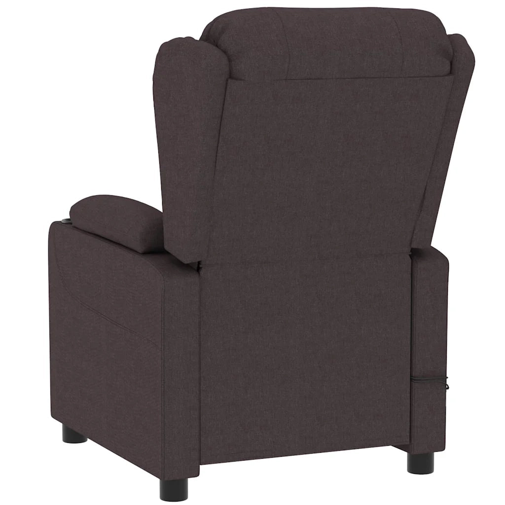 Poltrona Massaggio Reclinabile Elettrica Marrone Scuro Tessuto cod mxl 32186