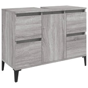 Mobile Lavabo-Armadietto da bagno Grigio Sonoma 80x33x60 cm in Legno Multistrato