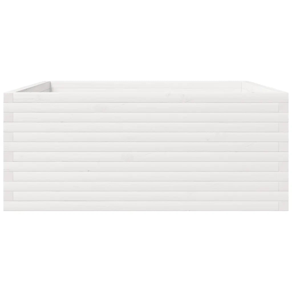 Fioriera da Giardino Bianca 110x110x49,5 cm Legno Massello Pino 3282545