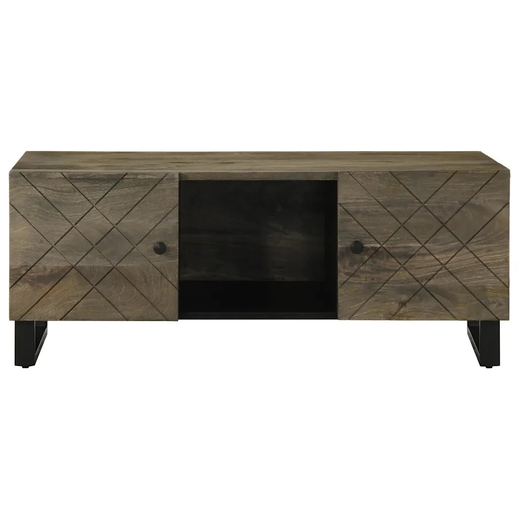 vidaXL Tavolino da Salotto Nero 100x54x40cm in Legno Massello di Mango