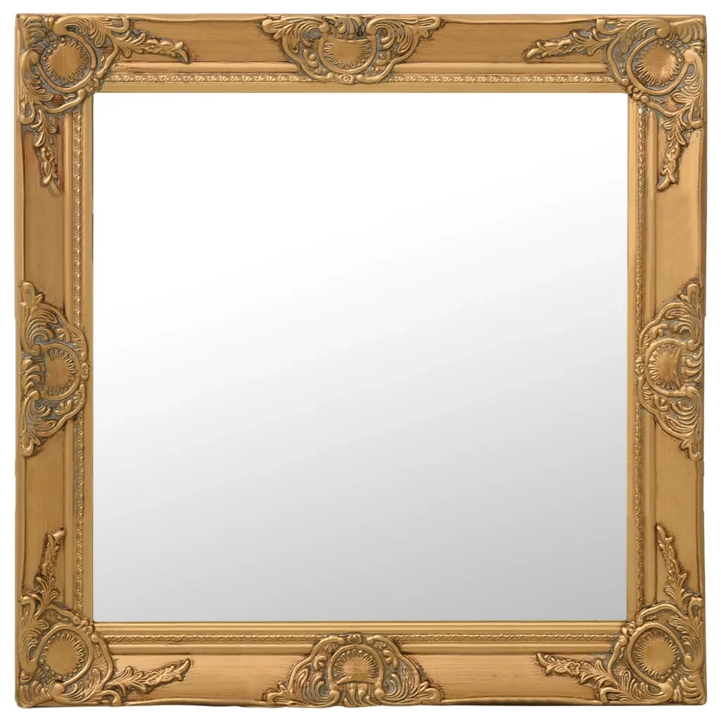 Specchio da Parete Stile Barocco 60x60 cm Oro