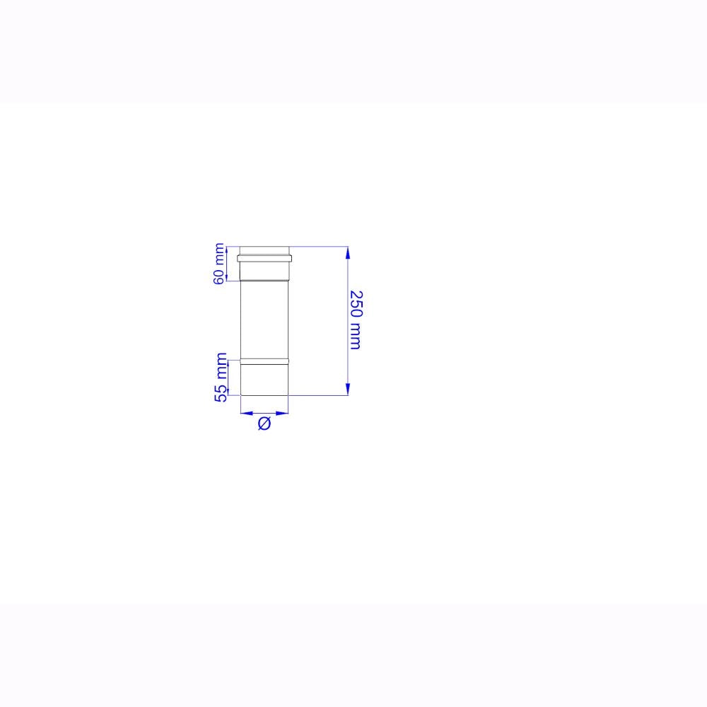 Tubo per Stufa a Pellet Acciaio rivestito con smalto porcellanato 25H cm 8 ⌀ cm - PNL802