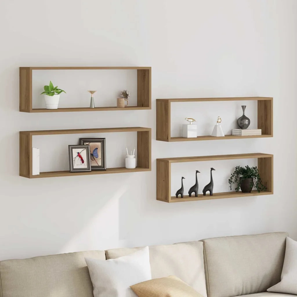 Scaffali da parete 4 pcs Rovere Artigianale 80 x 15 x 26 cm 862642